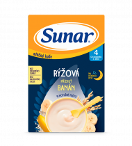 Mliečna ryžová kaša na dobrú noc banánová