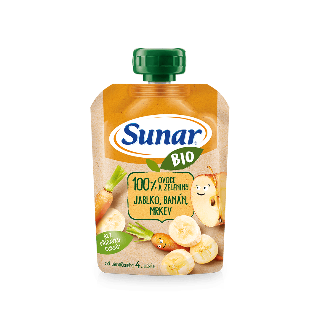 100% ovocie jablko, banán, mrkva
